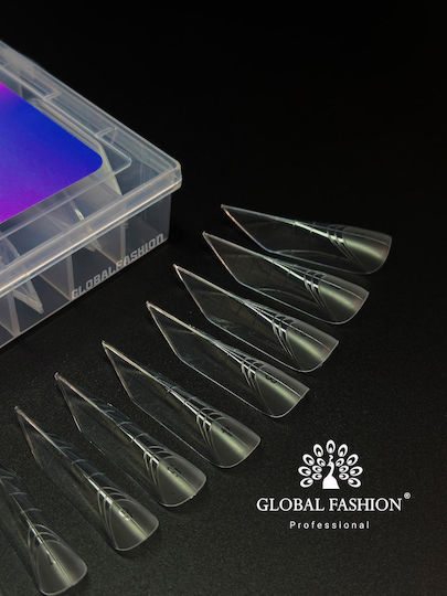 Global Fashion Șabloane din Plastic cu Marcaje pentru Marginile Unghiilor 120 Bucăți Nr. 1 25371