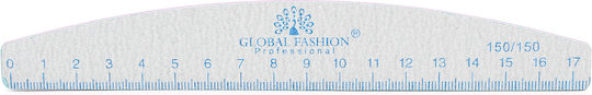 Пила за нокти Global Fashion с линийка 150/150, Синя, 1 Брой
