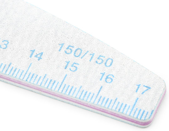 Пила за нокти Global Fashion с линийка 150/150, Синя, 1 Брой