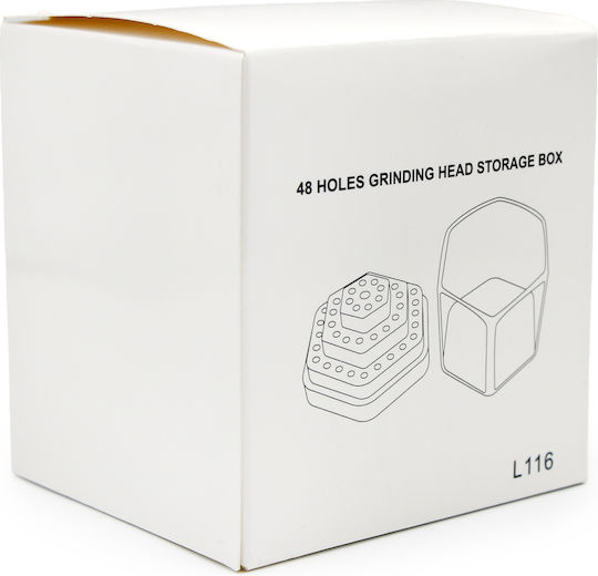 Global Fashion Bit Holder Stand White L-116 Holds 48 Bits