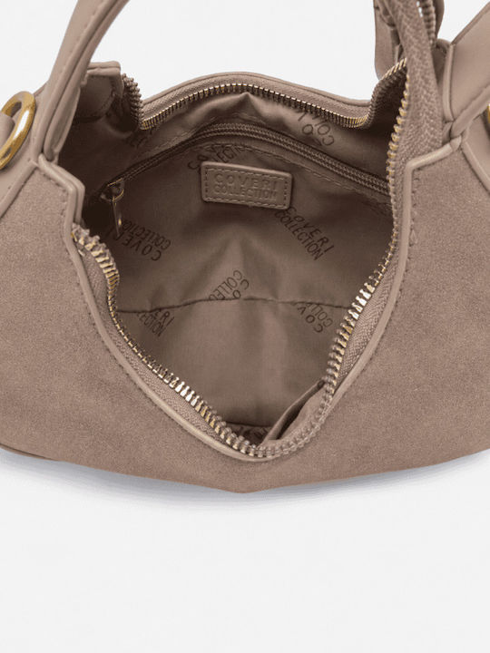 Beige Damen-Stoffhandtasche / Crossbody-Tasche