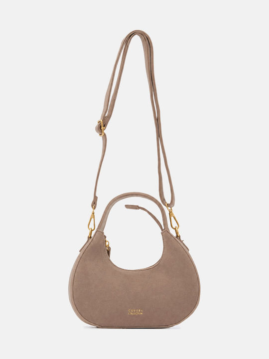Beige Damen-Stoffhandtasche / Crossbody-Tasche