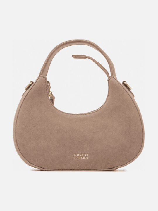 Beige Damen-Stoffhandtasche / Crossbody-Tasche