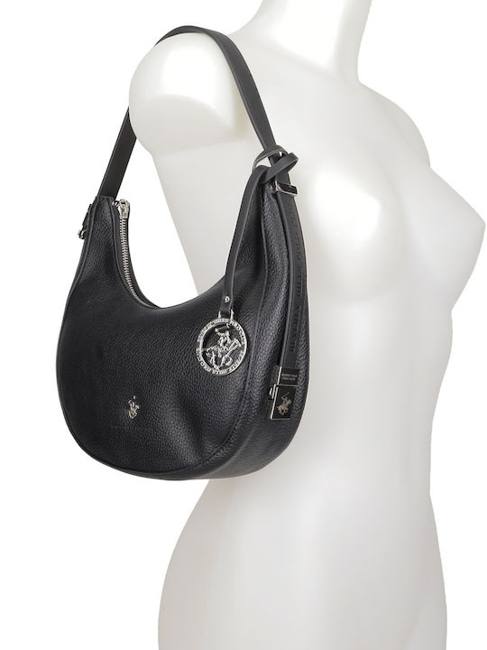 Set Leather Women's Shoulder Bag Black