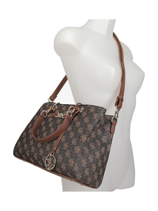 Dark Brown Leather Women's Bag Set