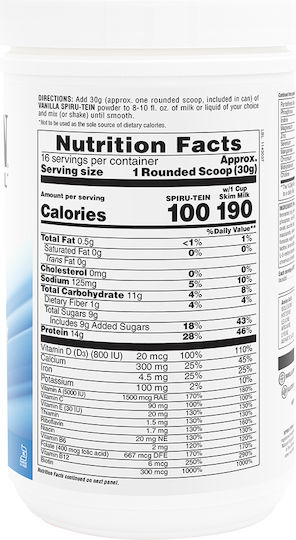 Spiru-Tein High-Protein Energy Meal Gluten Free with Flavor Vanilla 544gr
