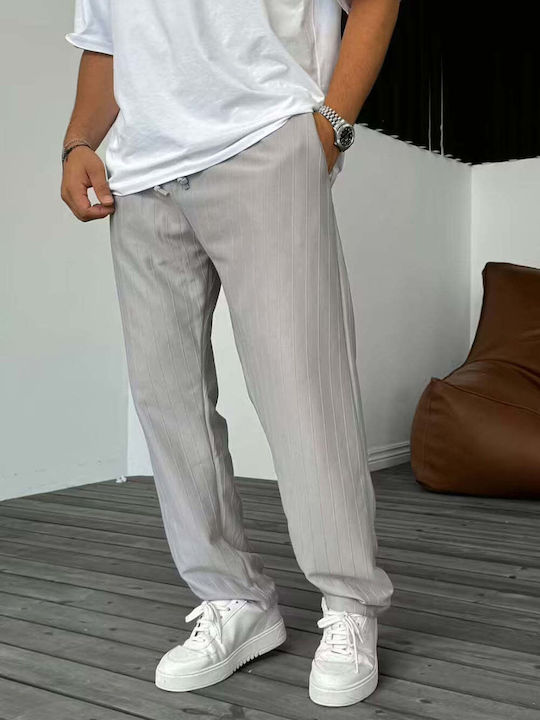 Men's Grey Fabric Trousers