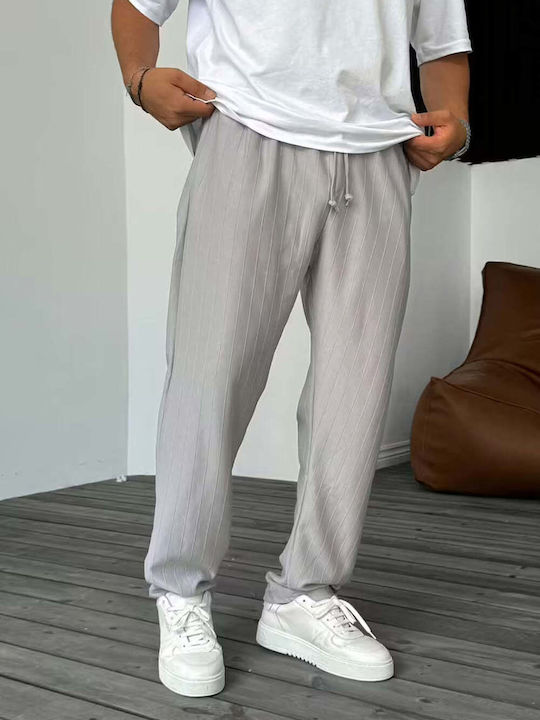 Men's Grey Fabric Trousers