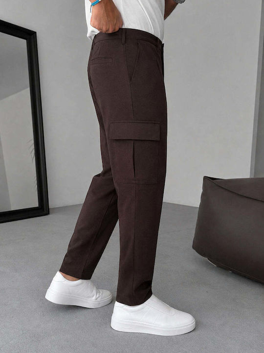 Men's Cargo Trousers Loose Fit Brown