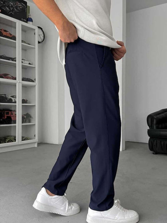 Men's Regular Fit Blue Trousers
