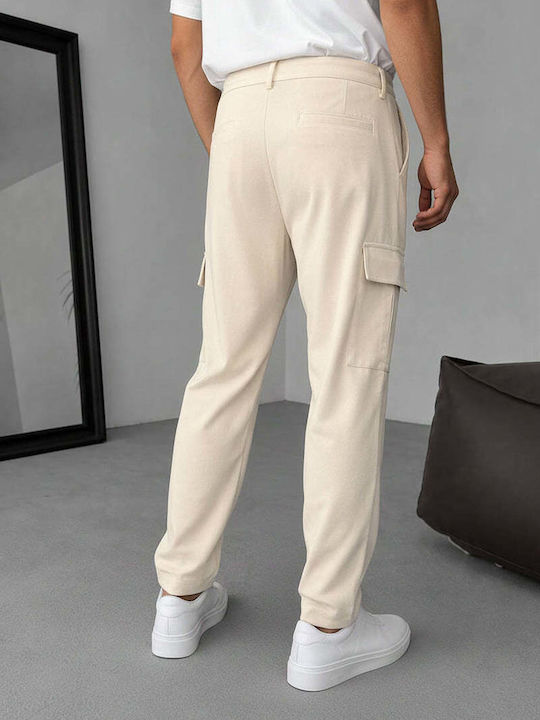 Men's Cargo Trousers Loose Fit Beige