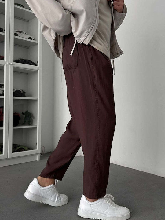 Men's Slim Fit Brown Trousers