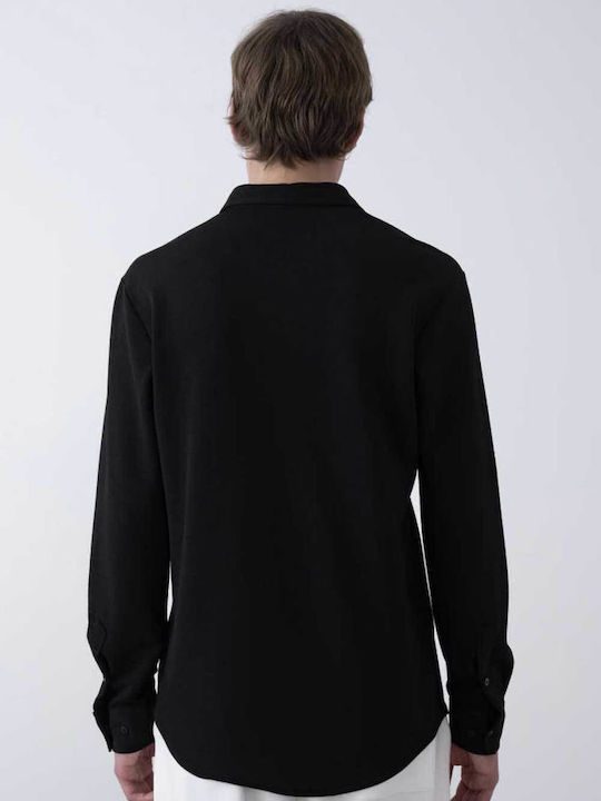 Long-Sleeve Shirt in Regular Fit Black