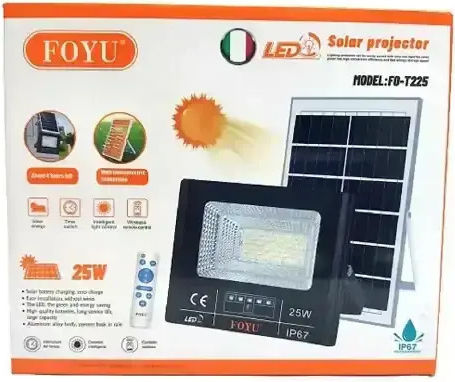 Foyu Ηλιακός Προβολέας LED 25W με Τηλεχειριστήριο
