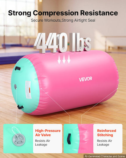 Vevor AirTrack Artistic Gymnastics Exercise Mat Pink (120x75cm)