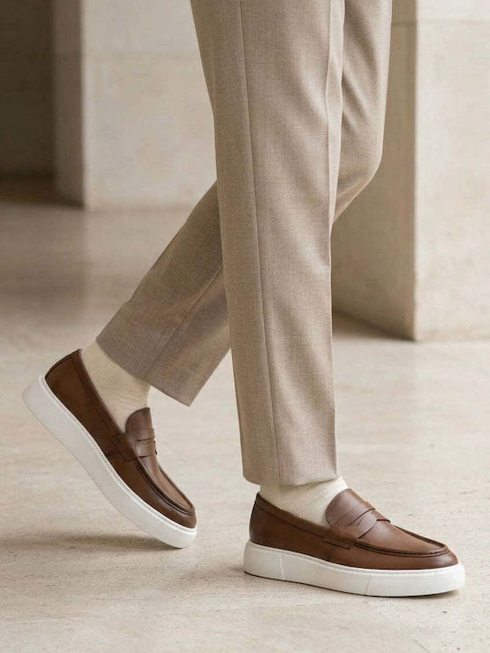 Leather Men's Loafers in Brown