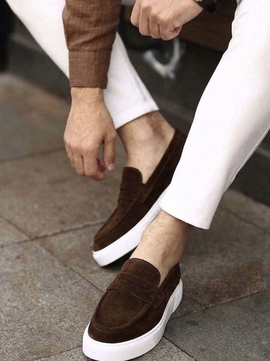 Brown Suede Men's Loafers
