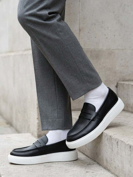 Leather Men's Loafers in Black