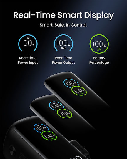 Veger W2099 Powerbank 20000 mAh 100 W mit USB-A-Anschluss und 2 USB-C-Anschlüssen, Power Delivery, Schwarz