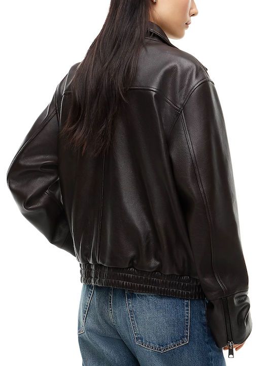 Tommy Hilfiger Long Women's Bomber Jacket Brown