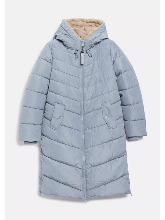 Women's Light Blue Winter Puffer Jacket