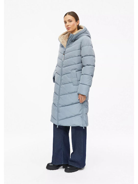 Women's Light Blue Winter Puffer Jacket