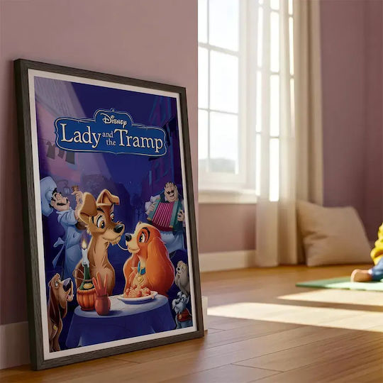 Poster Lady Tramp Mv332 50 cm x 70 cm Weißer Holzrahmen-72304pd161853f55310