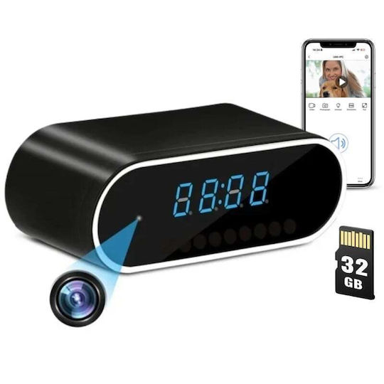 Ip07 WiFi Hidden Camera Clock 1080p with Memory Card Slot