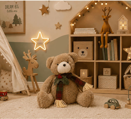Due esse Brown Plush Christmas Bear Figure 22 cm Tall