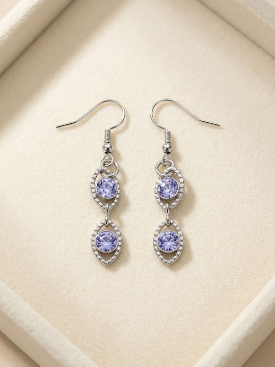 Lilac Eye Earrings Silver Lilac Eye Earrings Silver