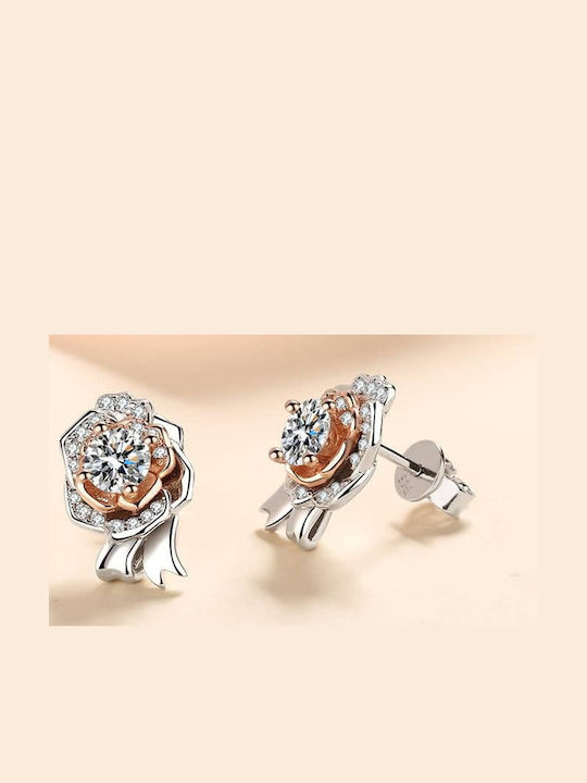 Lysea Roselle Women's Two-Tone 925 Silver Moissanite Earrings