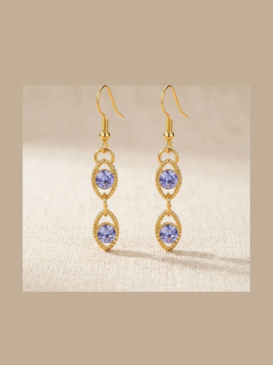 Lilac Eye Earrings Gold Lilac Eye Earrings Gold