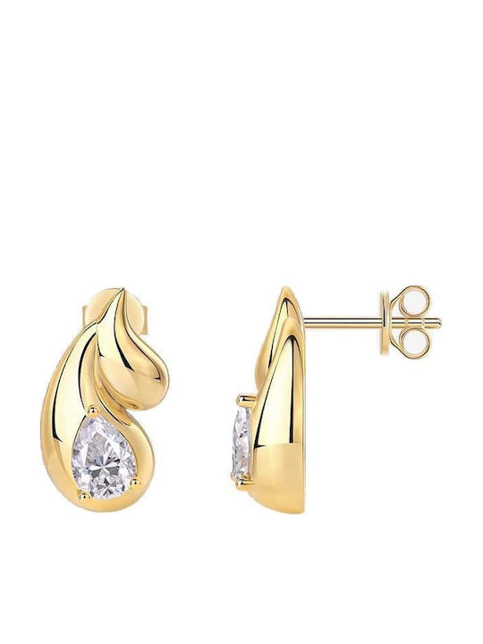 Lysea Women's Elythra Earrings 925 Silver Gold Moissanite