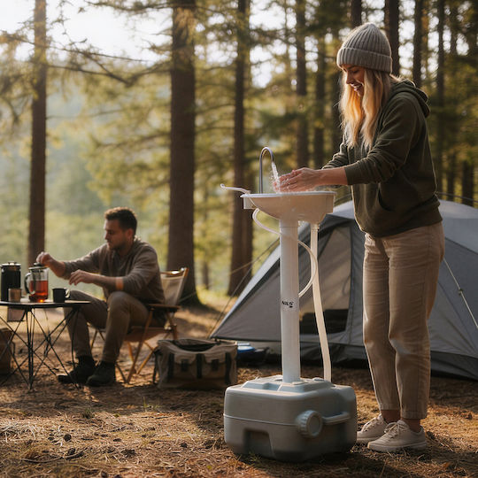 Nils Tragbares Waschbecken für Camping, Grau, 20 l