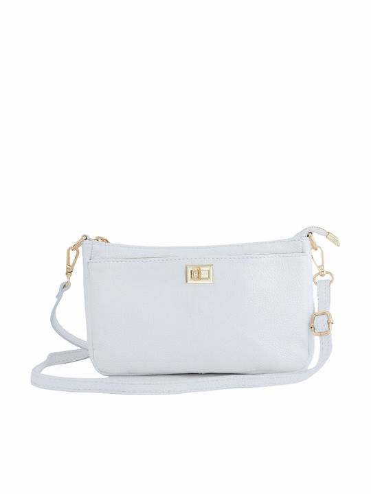 Damen-Schultertasche aus Leder Light Green