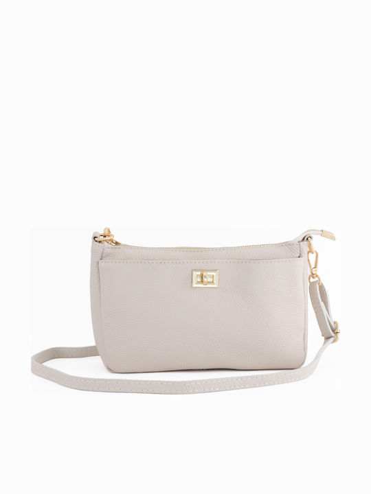 Damen-Schultertasche aus Leder Light Green