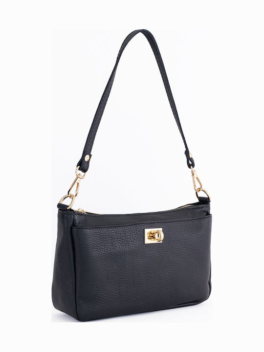 Damen-Schultertasche aus Leder Light Green