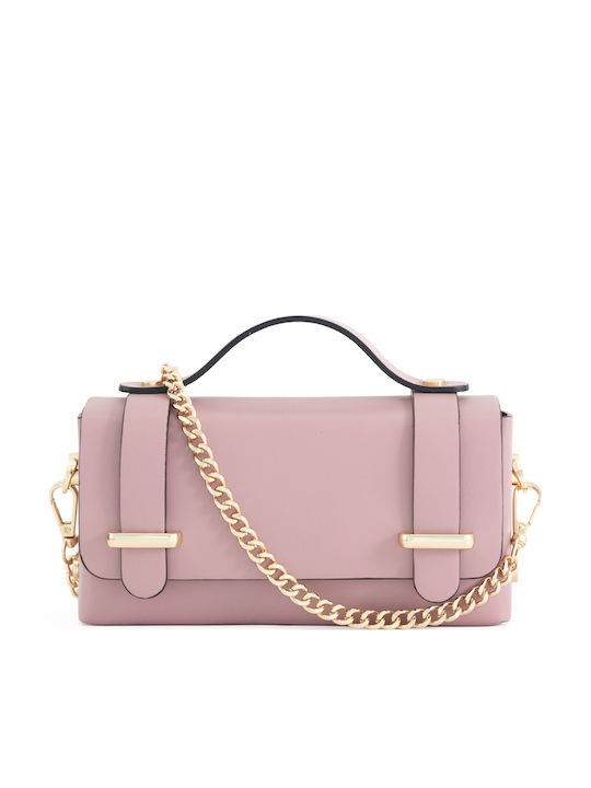 Damen-Ledertasche mit Klappe in Olivgrün
