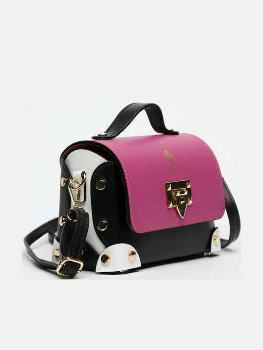 Women's Fuchsia Leather Shoulder Bag