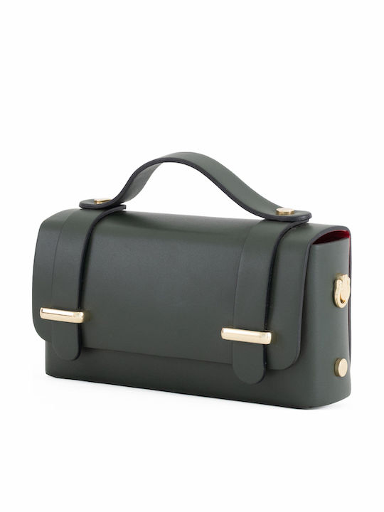 Damen-Flap-Tasche aus Leder in Rosa
