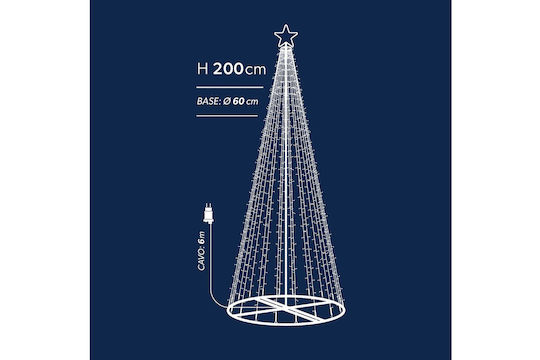 Illuminated Christmas Decorative Metal Tree 200cm Electric Black 276pcs