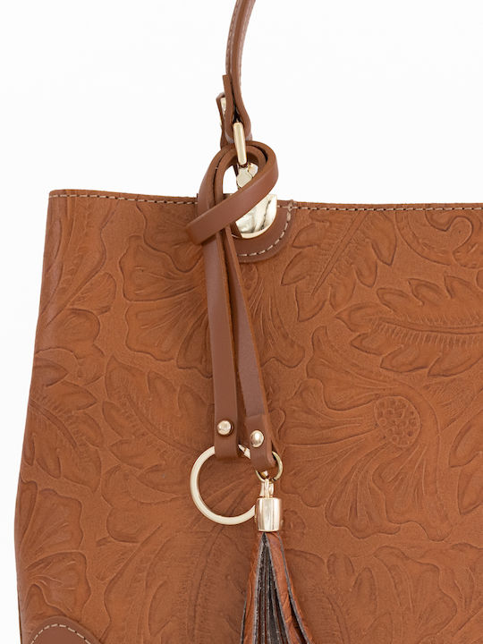 Burgunderrote Damen-Schultertasche aus Leder