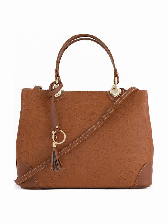 Burgunderrote Damen-Schultertasche aus Leder
