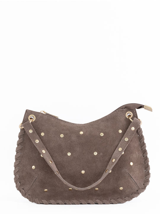 Burgunderrote Damen-Schultertasche aus Leder