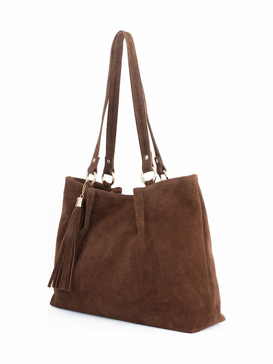 Burgunderrote Damen-Schultertasche aus Leder