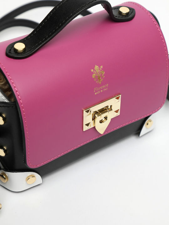 Bordeaux-/Braune Damen-Schultertasche aus Leder