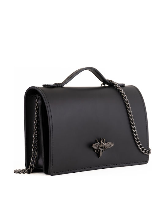 Grüne Damen-Ledertasche mit Klappe