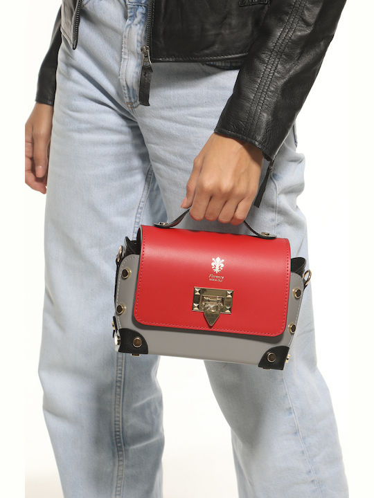 Red Leather Women's Shoulder Bag