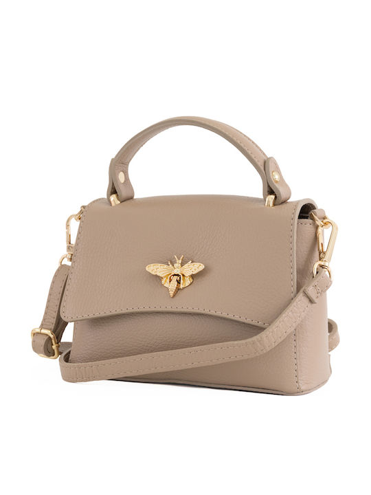 Damen-Flap-Tasche aus Leder Rosa