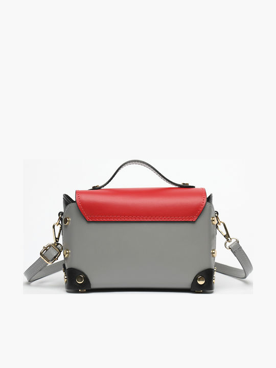 Burgunderrote Damen-Schultertasche aus Leder